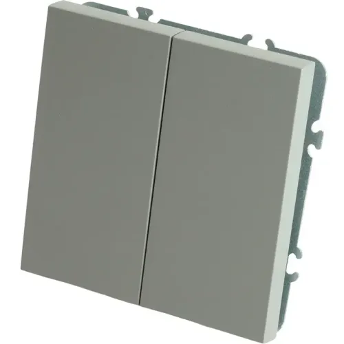 Переключатель 2-кл ЭМИЛИ перекрестный платиново-серый RSW10-5111-10