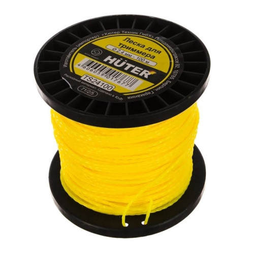 Леска для триммера HUTER TS24100 2,4мм х 100м (витой квадрат) (71/2/5)