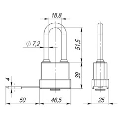 Замок навесной FUARO PL-3640 LS (26405)