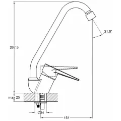 Смеситель для кухни SOLONE SUP4-B045