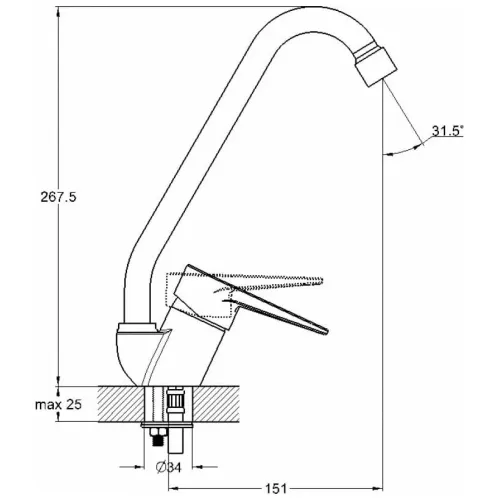 Смеситель для кухни SOLONE SUP4-B045