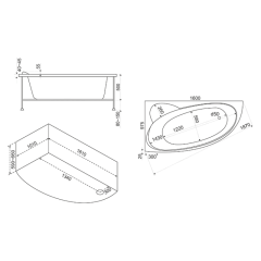Ванна акриловая BAS Сагра 160х100см на раме правая