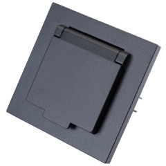 Розетка 2P+Е Universal Афина 16А с крышкой графит А0029-Gr