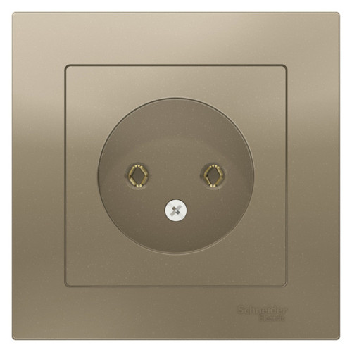 Розетка 2P AtlasDesign в сборе шампань SchE ATN000540