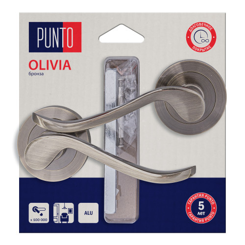 Ручки раздельные PUNTO LM/A R.TLK52.OLIVIA/HD ABG-6 бронза (45603)