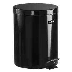 Ведро для мусора 5 л с крышкой и педалью, черное Лайма (750886)