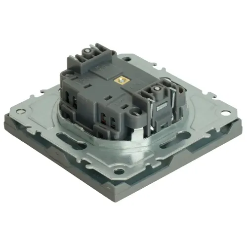 Розетка 2P ЭМИЛИ шторки платиново-серый RST16-5109-10