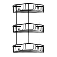 Полка для ванной комнаты угловая FRAP F351-26 3-х ярусная, чёрная