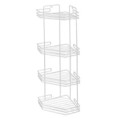 Полка для ванной комнаты IRSA угловая 4-х ярусная, 20,5х20,5х71 см, цвет белый АЛТ74