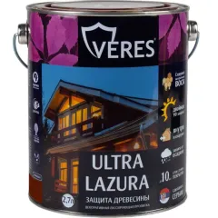 Декоративная пропитка для дерева Veres Ultra Lazura № 8 Дуб темный 2,7 л