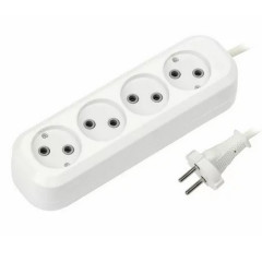 Удлинитель 4-мест. 5м 2P бел. 10А (ПВС 2х1) 1-2.SALE (860466)