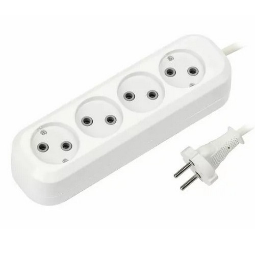 Удлинитель 4-мест. 5м 2P бел. 10А (ПВС 2х1) 1-2.SALE (860466)