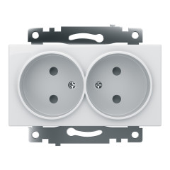 Розетка 2-ая 2P Катрин белый с защитной шторкой GLS10-7113-01