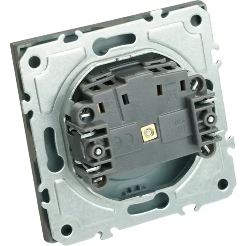 Розетка 2P ЭМИЛИ шторки платиново-серый RST16-5109-10