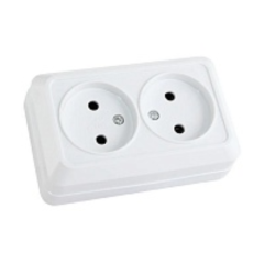 Розетка О/У 2-ая 2P TDM белая Ладога SQ1801-0017