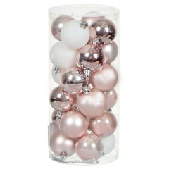 Шары новогодние набор 24шт 5см розовый (SYQE-0121228)