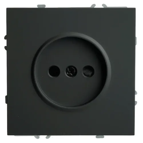 Розетка 2P ЭМИЛИ шторки черный RST16-5109-05