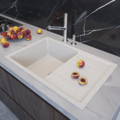 Мойка комп. MIXLINE ML-GM19 500х750x200мм, ультра белая, сифон