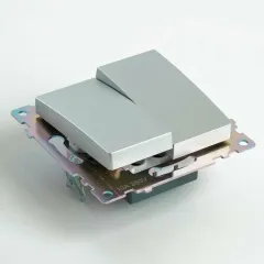 Переключатель 2-кл Катрин серебро GLS10-7107-03