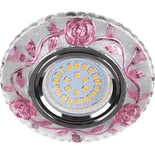 Свет. точ. ECOLA LD7071 MR16 Розы розовый/хром FP16CREFB(622619)