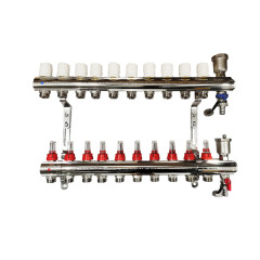 Коллекторная группа TIM латунная с расходомерами ф 1