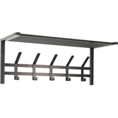 Вешалка настенная ТОРОНТО 5 крючков с полкой 270х670х270мм черная/белая (467398)