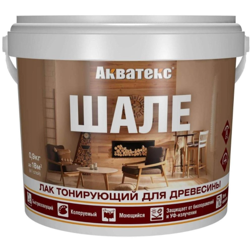 Лак тонирующий АКВАТЕКС ШАЛЕ для древесины сосна 0,9л