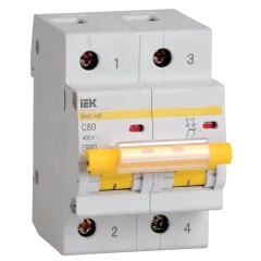 Выключатель автоматический 2-пол. 80А C 10кА ВА47-100 ИЭК MVA40-2-080-C