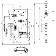 Замок врезной б/руч. FUARO сувальдный MDV25/S-60.85.3R16 4key (47659)