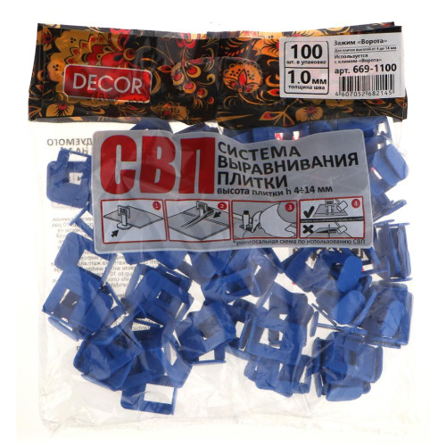 СВП DECOR зажим ворота 1мм 100шт (669-1100)