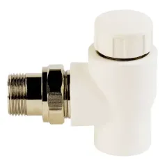 Кран термостатический п/п угловой для радиатора RTP нар. резьба ф 25х3/4