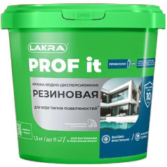 Краска резиновая ЛАКРА PROF IT для всех типов поверхностей  чёрный RAL 9005 1,3 кг