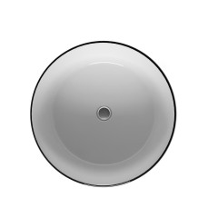 Умывальник накладной EVA GOLD A091WBG круглый, без перелива, чёрный/белый глянец 41х41х16,5см