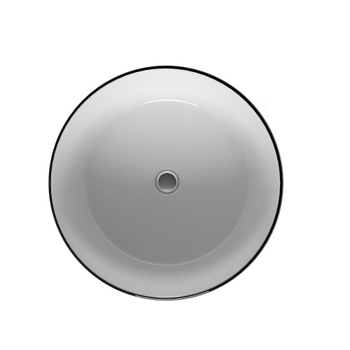 Умывальник накладной EVA GOLD A091WBG круглый, без перелива, чёрный/белый глянец 41х41х16,5см