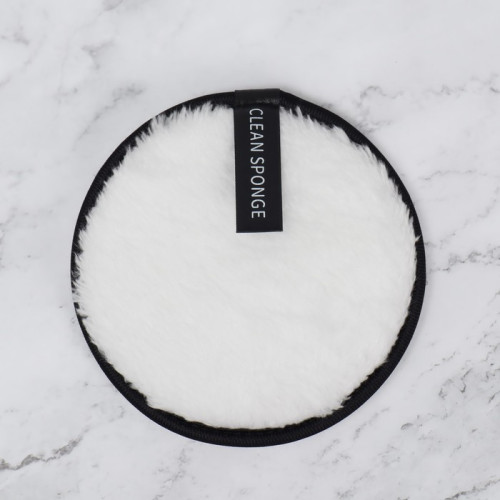 Спонж для умывания Ф11см, с подвесом, чёрный/белый