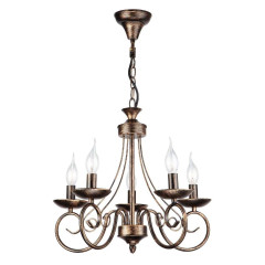 Светильник EUROSVET 22404/5 черный с золотом(16м2)