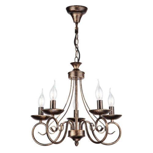 Светильник EUROSVET 22404/5 черный с золотом(16м2)