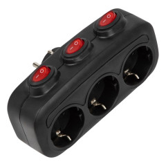 Разветвитель сетевой (тройной) 16А Uniel черный выкл S-GES3-16OB BLACK