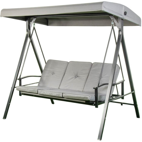 Качели садовые 3-х мест 175*110*163см до 200кг, серые Green Days (352962)