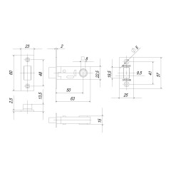 Защелка магнитная FUARO MAGNM12-50-25 (M12-50-25)  BL черный (47619)