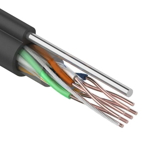 Кабель UTP 4х2х24AWG кат.5е медь с тросом Rexant 01-0046 Улич.