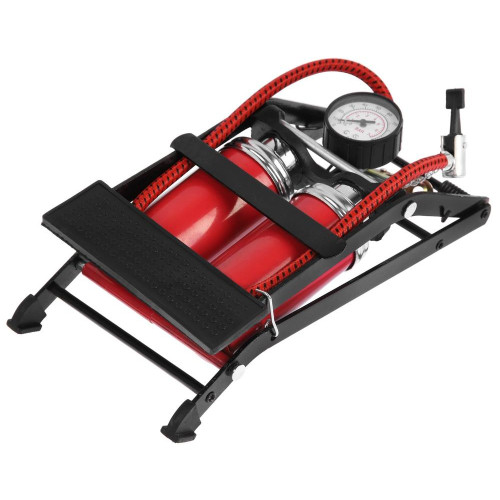 Насос авто CARTAGE с манометром, 2 цилиндра, усиленный (860534)