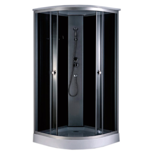 Душевая кабина ДАНА 100х100х215см низ. поддон, черн. заднее стекло, 711 B (3кор.)