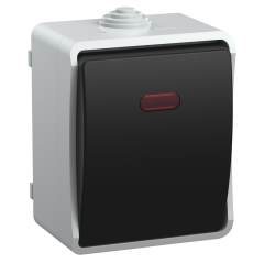 Выключатель О/У 1-кл IEK IP54 серый/подсв. Форс EVS11-K03-10-54-DC (199659)