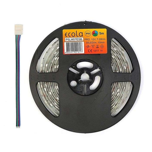 Светодиодная лента 12V ASD  30Led 7,2W IP65 желтая 5м (411029)