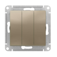 Выключатель 3-кл AtlasDesign 10A IP20(cх.1+1+1)шампань SchE ATN000531