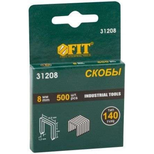Скобы для степлера FIT тип 140, 8 мм 500 шт (31208)
