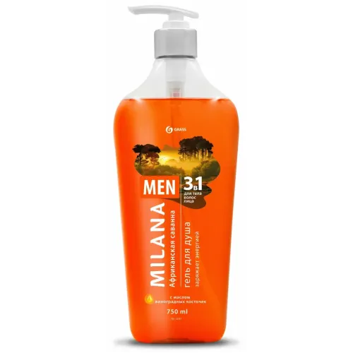 Гель для душа MILANA MEN Африканская саванна с маслом виноградной косточки 750мл (125781)