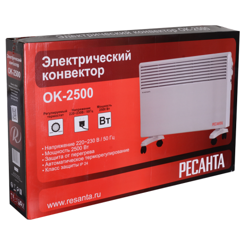 Обогреватель конвекторный РЕСАНТА ОК-2500 (67/4/10) (*10)