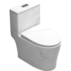 Унитаз-монолит EVA GOLD SM9609 сиденье ДП, МРАМОР безободковый, с гофрой и гибкой подводкой